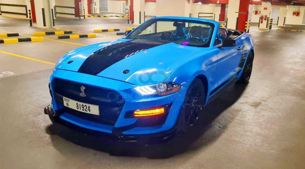 Rent Blue Ford Mustang Shelby GT Kit Convertible V4 in Dubai-pic_6